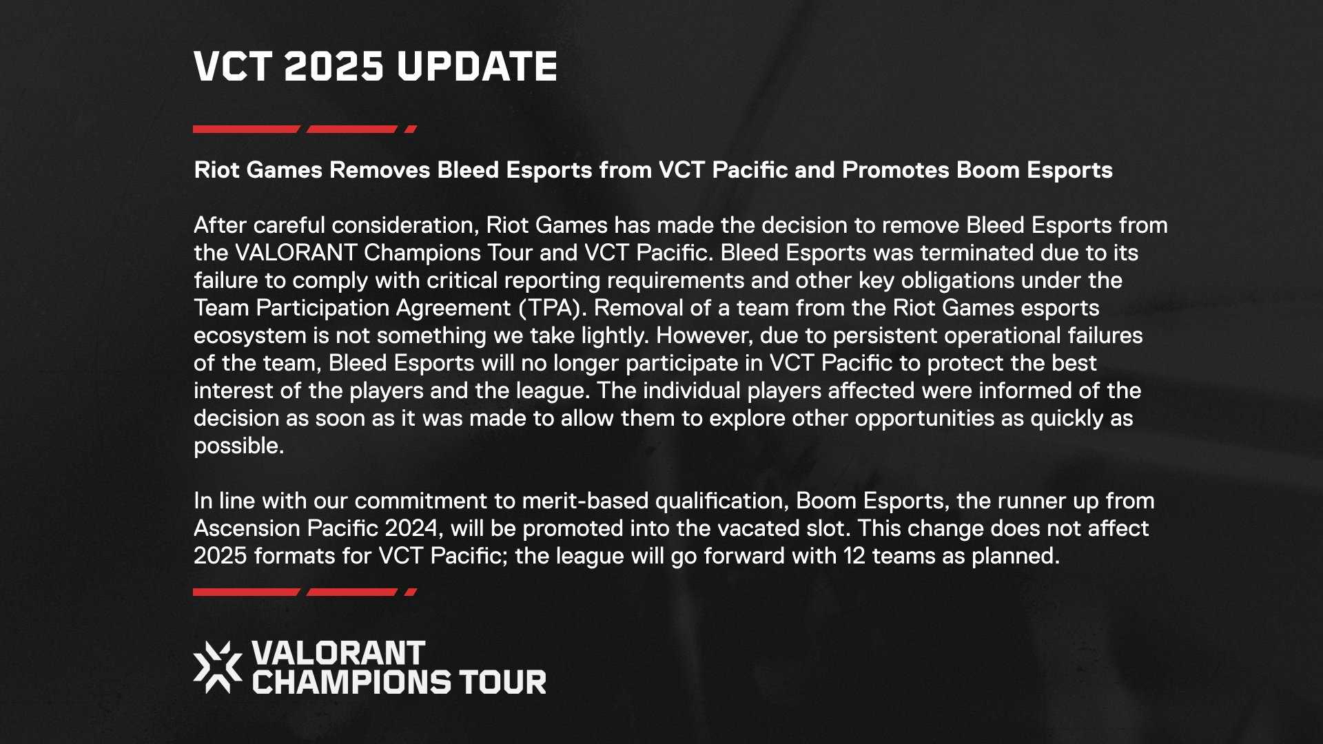 VCT 2025 Update